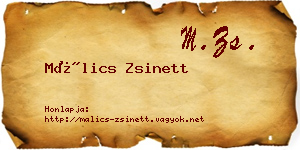 Málics Zsinett névjegykártya